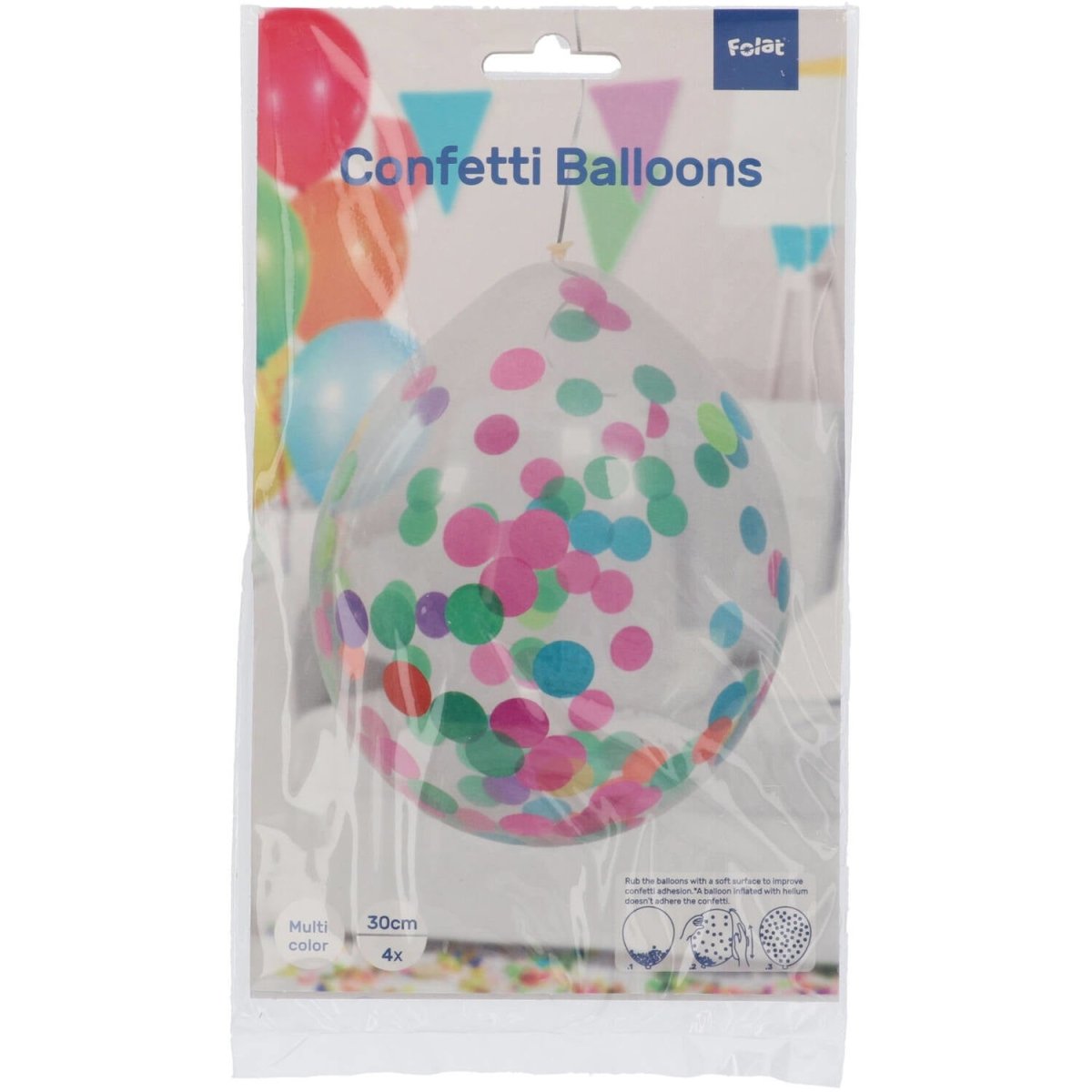 Confetti Ballonnen Gekleurd 30cm 4st