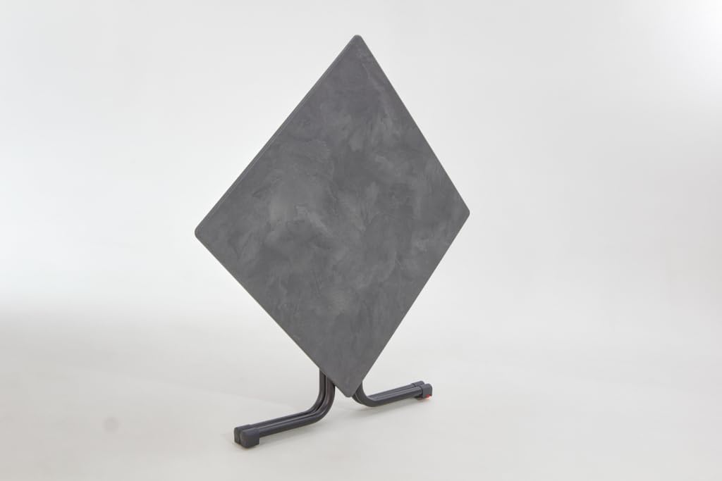 Gardissimo Boulevard Klapptisch HPL Dark Slate 80 x 80 cm, Gartentisch, wetterfest, platzsparend klappbar, mit Niveauausgleich, Schiefer-Optik, anthrazit XE3233359