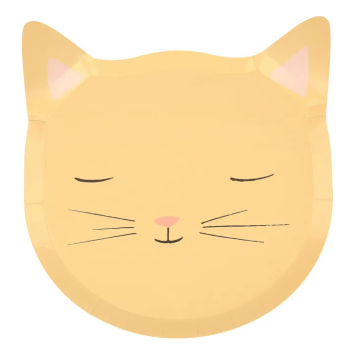 Meri Meri Assiettes en carton Chat pastel - Set de 8