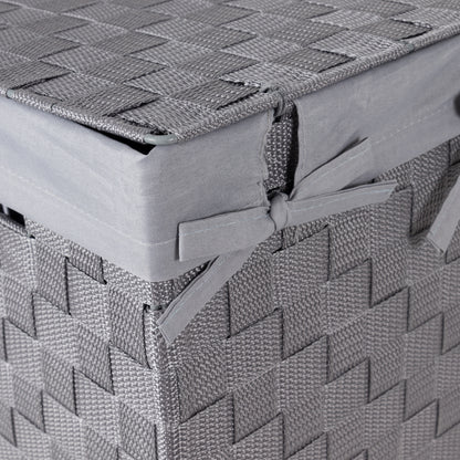 Panier à linge carré avec couvercle Stan gris