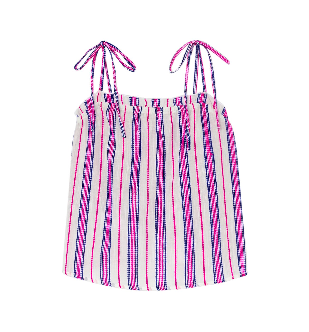 Top à bretelles nouées - Rayures multicolores
