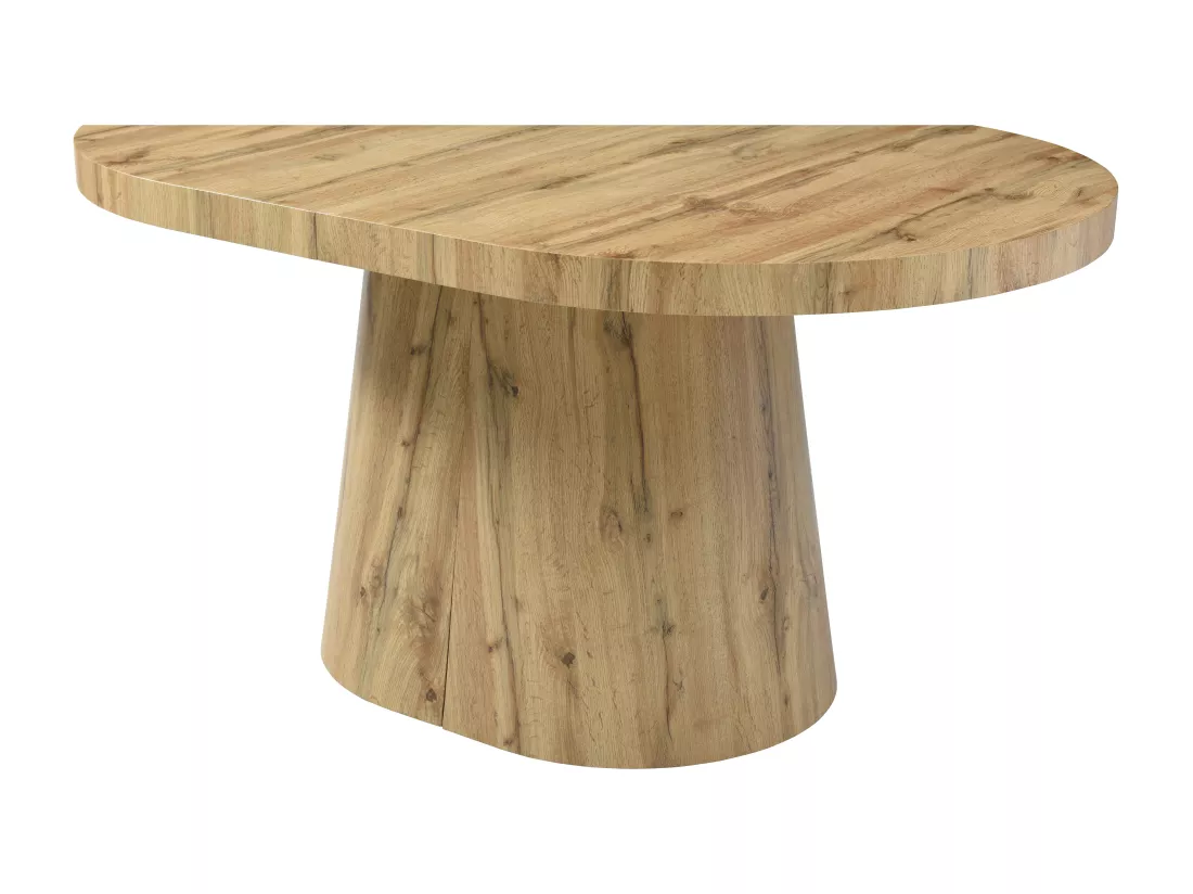 Table à manger extensible 6 à +12 personnes en MDF - Naturel Clair - CLOEVA