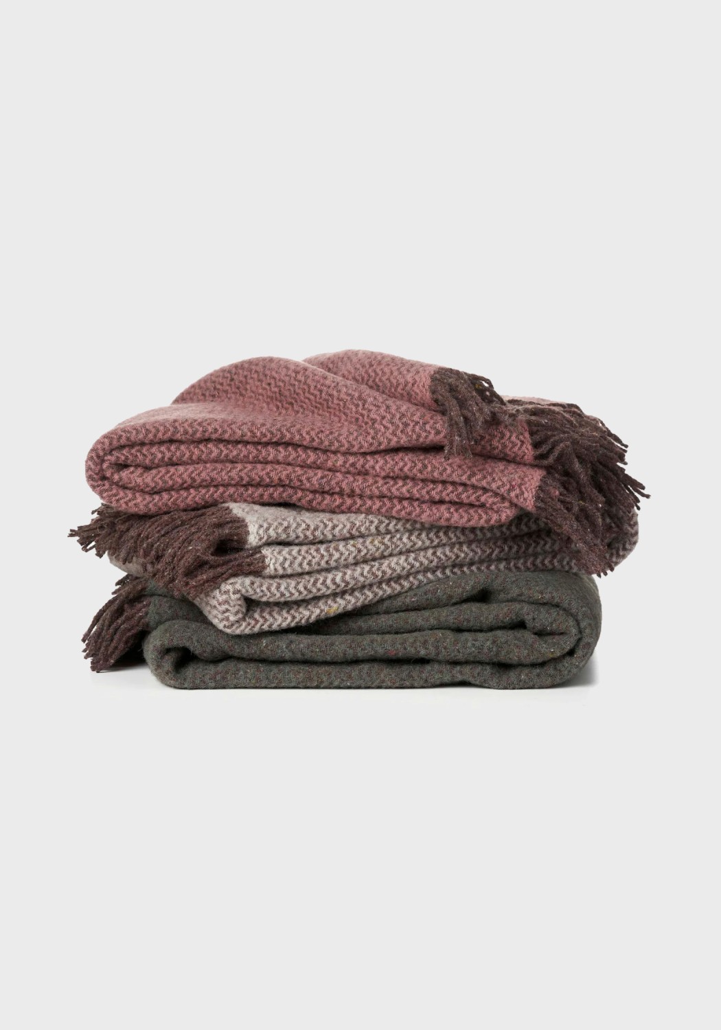 Klippan Yllefabrik Wolldecke  Wave Dusty Green