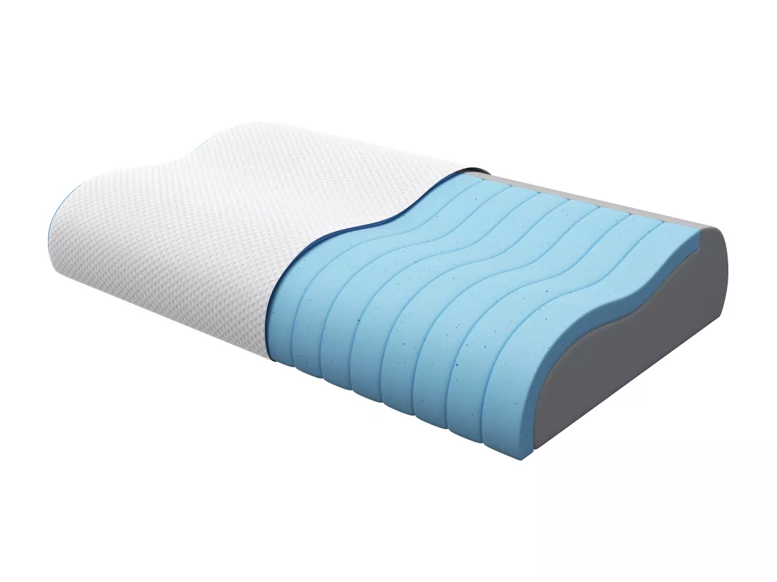 Oreiller ergonomique ferme à mémoire de forme déhoussable 38 kg/m³ - 40 x 60 - Blanc - CORVICA