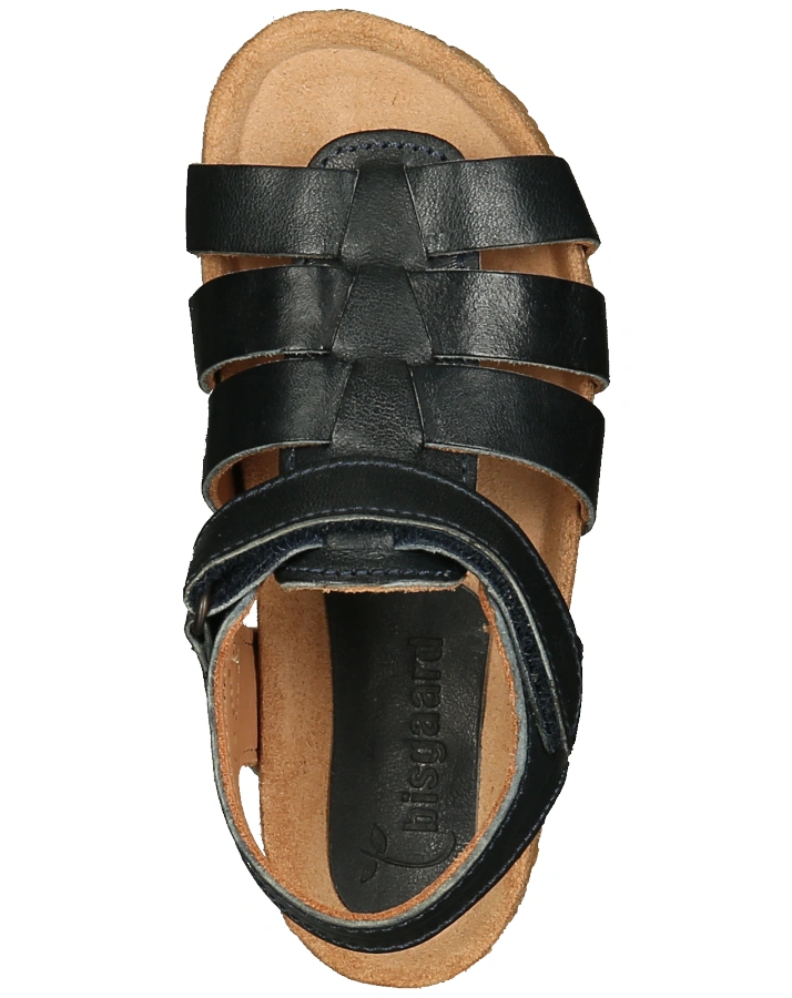 Leder-Sandalen AKSEL mit Klett in navy