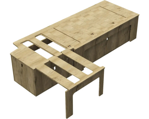 Buildify Campingbox Erik bedsysteem links in de lengte voor VW T5/T6 1900x1165x406 (LxBxH) (zonder montage- en bevestigingsmateriaal)