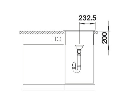 Blanco NAYA 45 spoelbak, 465 x 510 mm, zacht wit, 527126
