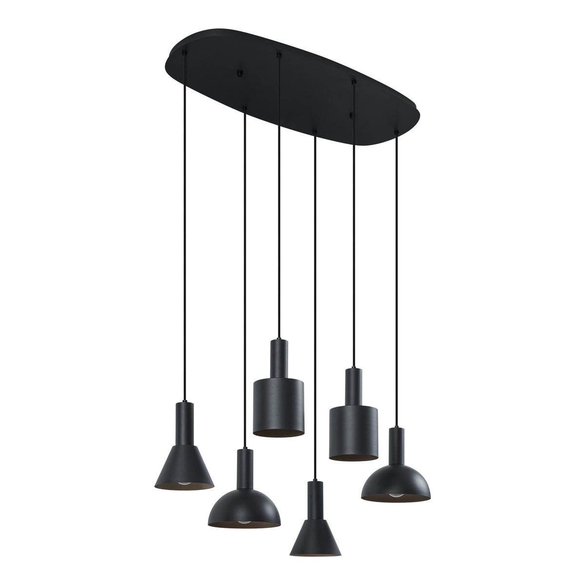 Moderne hanglamp zwart 6-lichts - Biles
