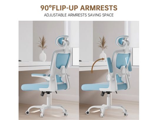 RATTANTREE - Fauteuil de bureau Chaise d’ordinateur pivotante bleue