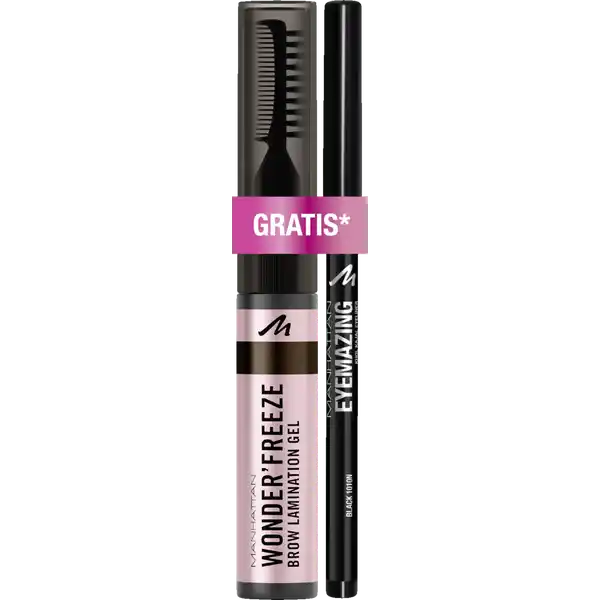 Wonder Freeze Brow Lamination Gel 003 Medium Brown & Eyemazing Kajal Eyeliner 1010N black