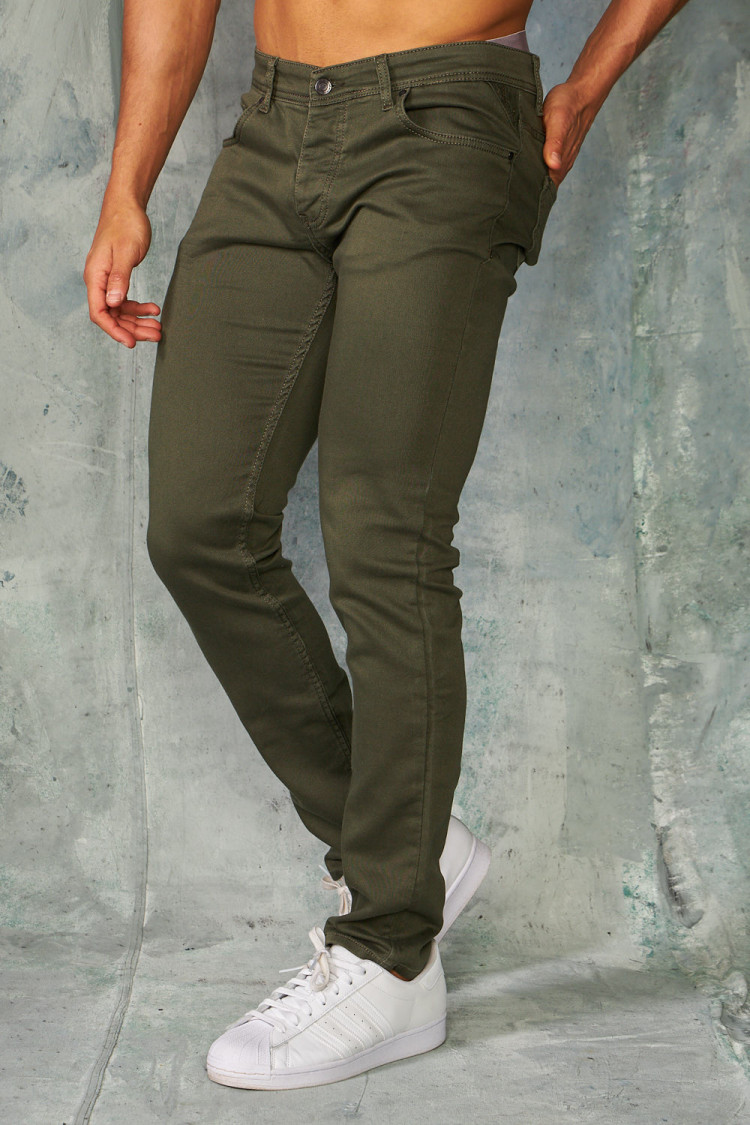Jeans slim kaki basic