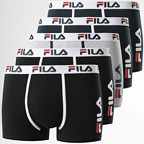 Lot De 5 Boxers FU5040 Noir Bleu Marine Gris Chiné