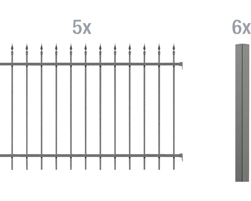 ALBERTS Chaussee hekwerk basisset voor betonneren, 10 x 1 m, antraciet