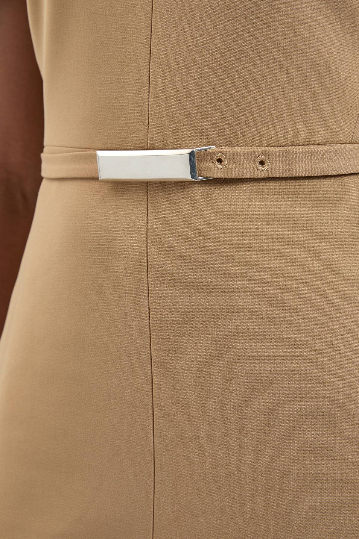 KarenMillen Robe Crayon Midi Ajustée Ceinturée En Tissu Stretch Compact