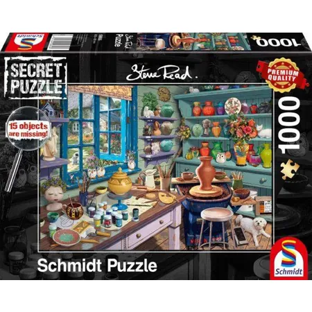 Schmidt Spiele Puzzle - Secret Puzzle Steve Read: Im Künster-Atelier, 1000 Teile