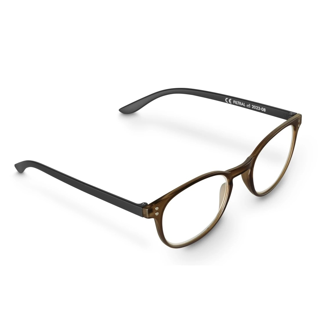 Nachhaltige Lesehilfe Lese Brille Dioptrie  2.50 Recycelt Matt (00096235) - Braun / Schwarz