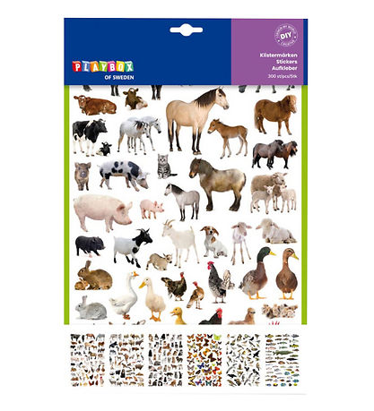 Playbox Klisterm?rker - 300 stk. - Cute Animals