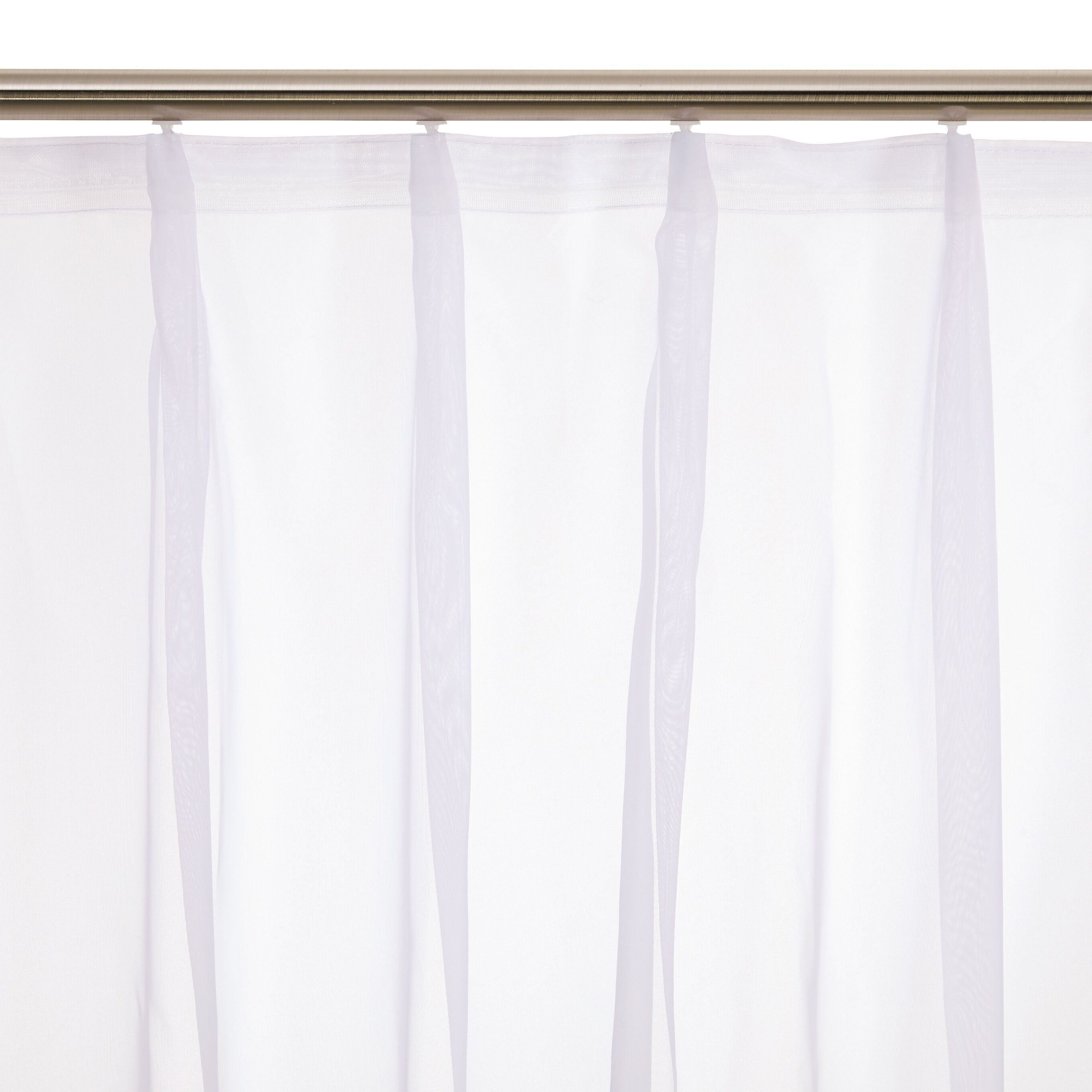 GALA II Fertigvorhang Tag mit Gleiter - Weiss / B: 130.0 cm x H: 180.0 cm