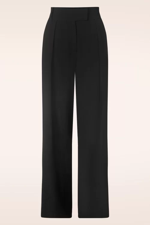 Vixen Wide leg pantalon in zwart