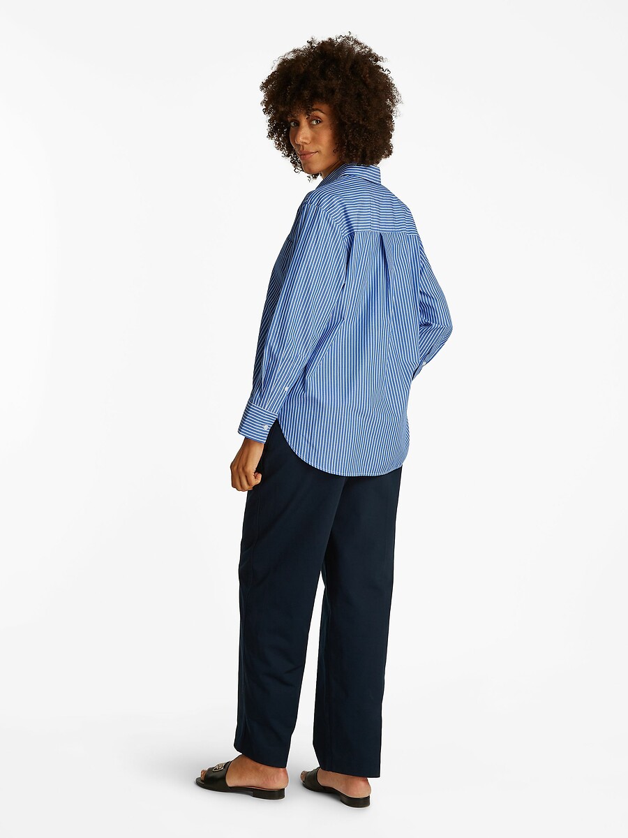 TOMMY HILFIGER<br>Camisa listrada de popeline