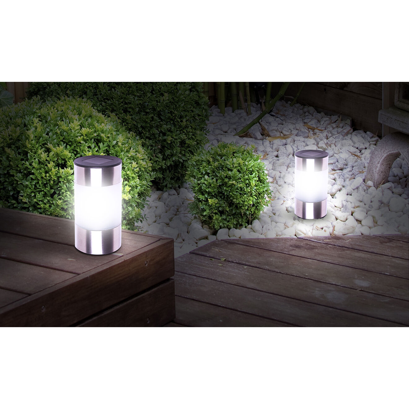 Pratik Garden 8 Bornes solaires Inoxia acier