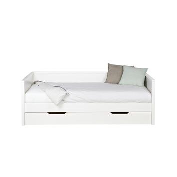 WOOOD bedbank frame Nikki wit grenenhout 73 x 100 x 208 exclusief lade