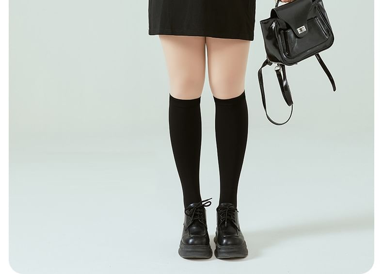 uliaque - Plus Size Mock Two-Piece Two Tone Tights