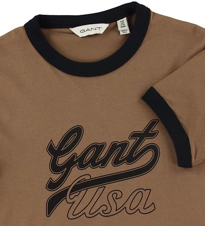 GANT T-Shirt - Kurz geschnitten - Cocoa Brown