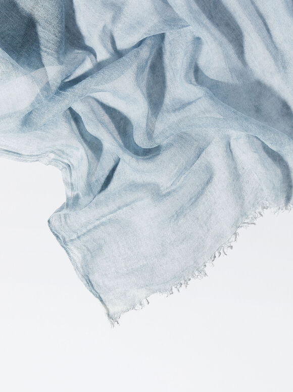 Pashmina com Lã - Azul