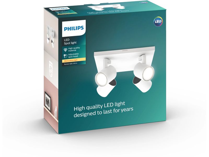 Philips Aufbauspot myLiving Runner 53094/31/P0 Deckenspot mit beweglichen Leuchtenköpfen
