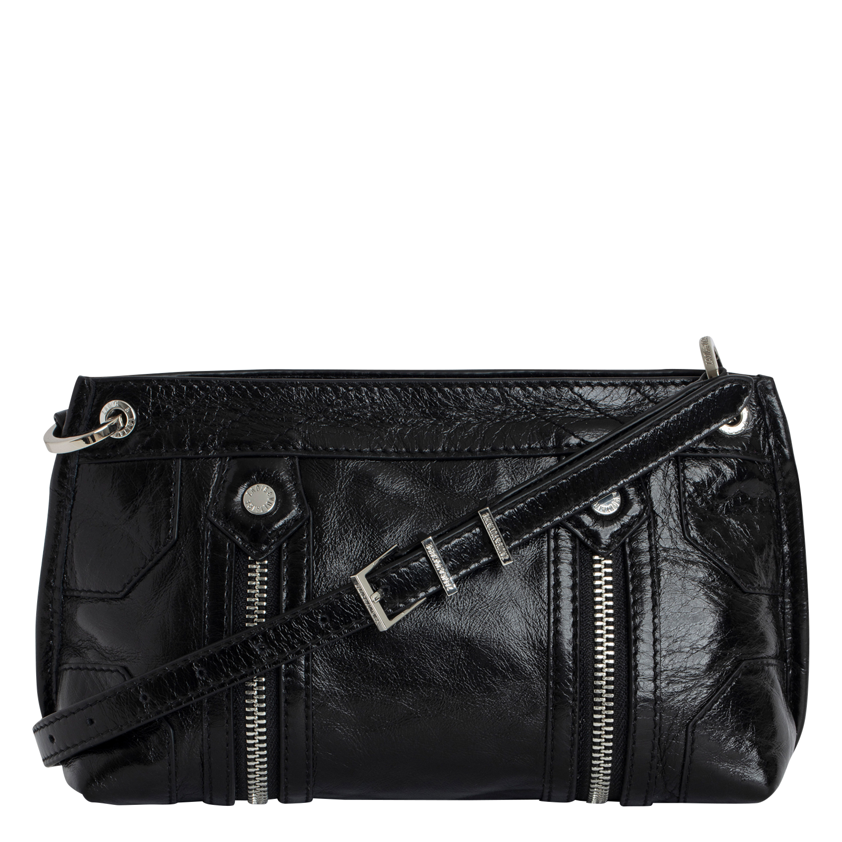 SUNNY MOOD - Sac bandoulière en cuir vernis | Noir