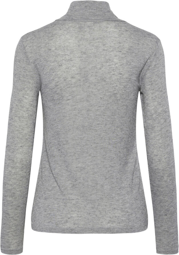 YAS YASWOOLA LS HIGH NECK TOP NOOS Medium grey melange