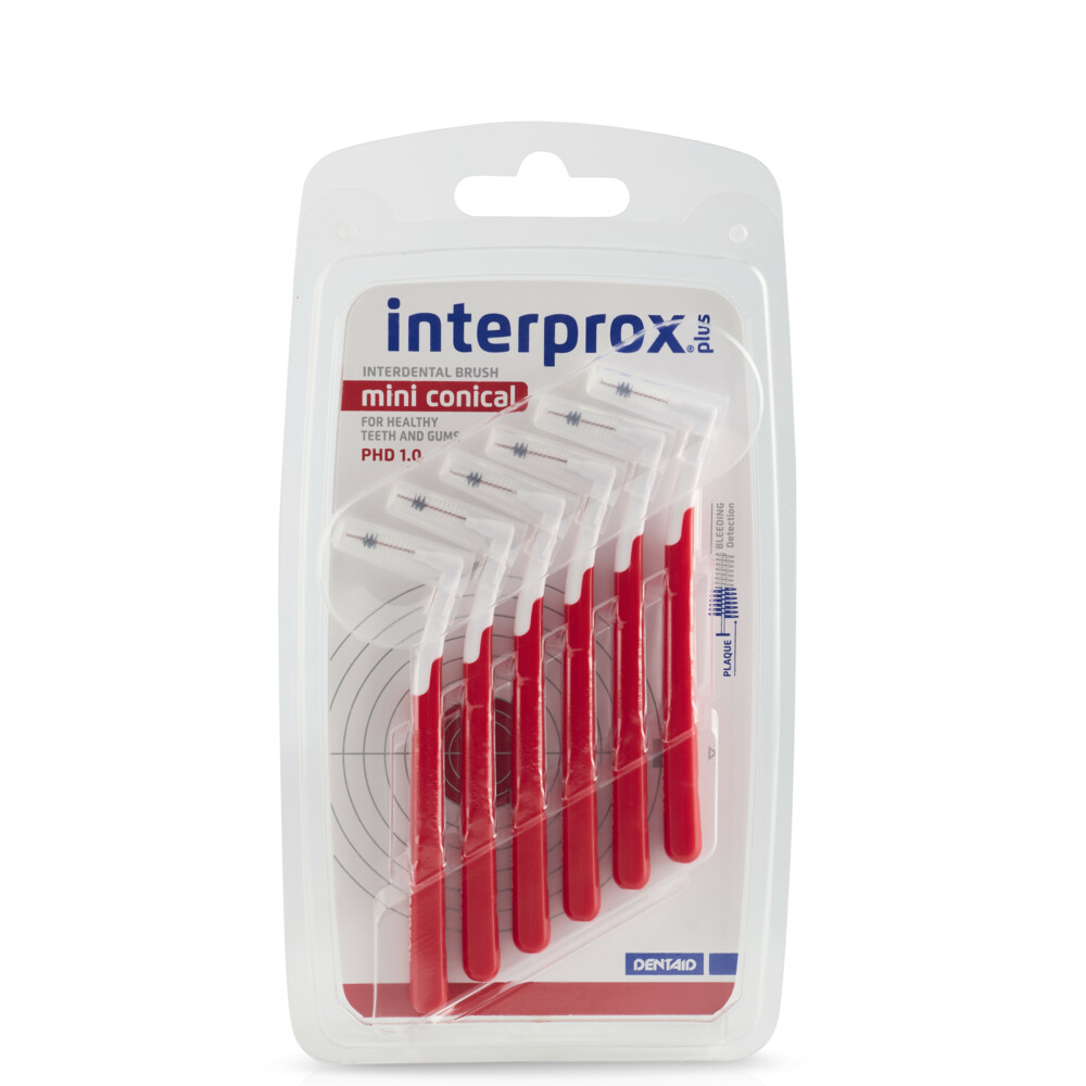 6x Interprox Ragers Plus Mini Conical Rood PHD 1.26 stuks