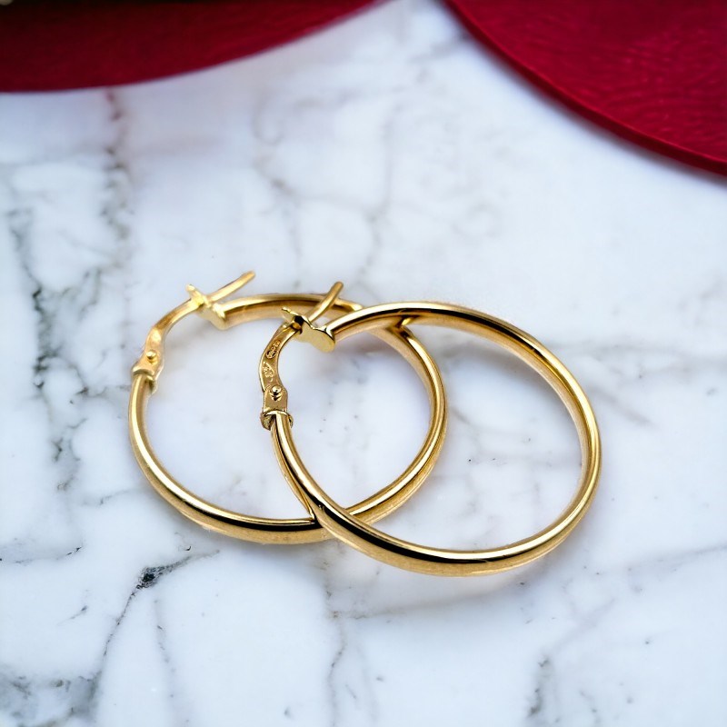 Boucles d'Oreilles Créoles - Or Jaune - Femme