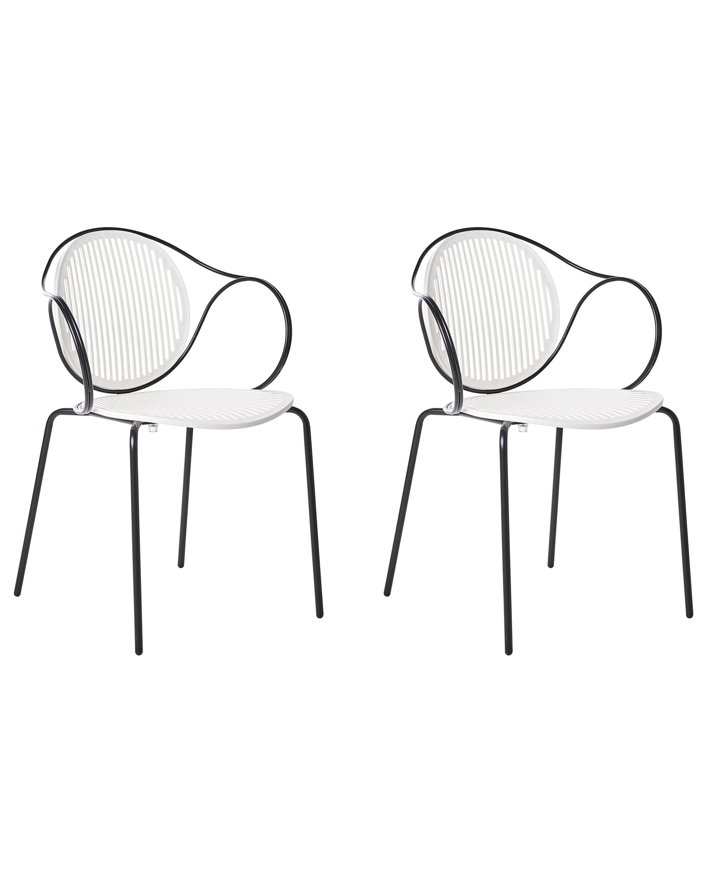 Set van 2 tuinstoelen IKARIA Metaal Gebroken wit