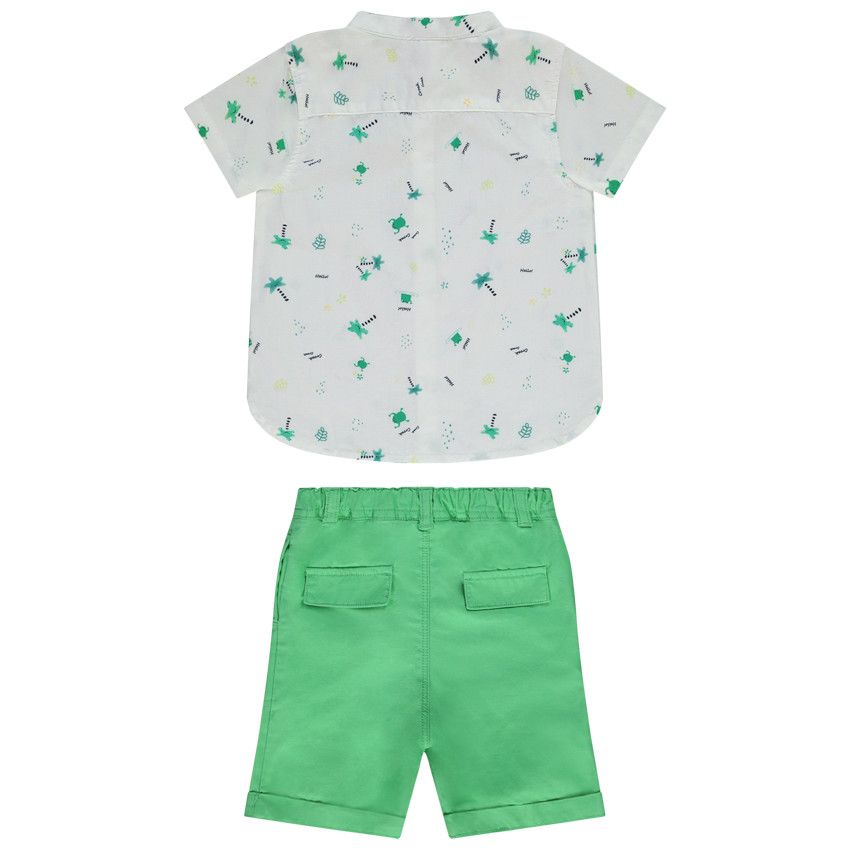 Ensemble 2 pièces avec chemise imprimée pour bébé garçon - Blanc