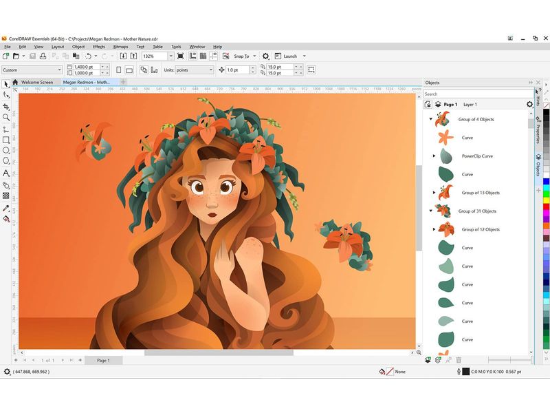 Corel CorelDRAW Essentials 2024 ESD, Vollversion, Windows, Einfach zu erlernende Grafiksoftware für den Hobbybereich