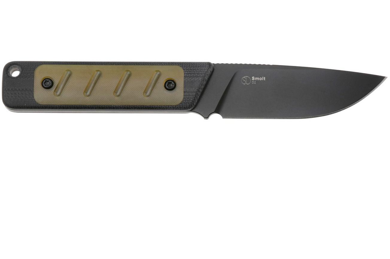 Kizer Smolt K1063A4, Black D2, Black G10/PEI Inlay vaststaand mes, Jonathan Styles design