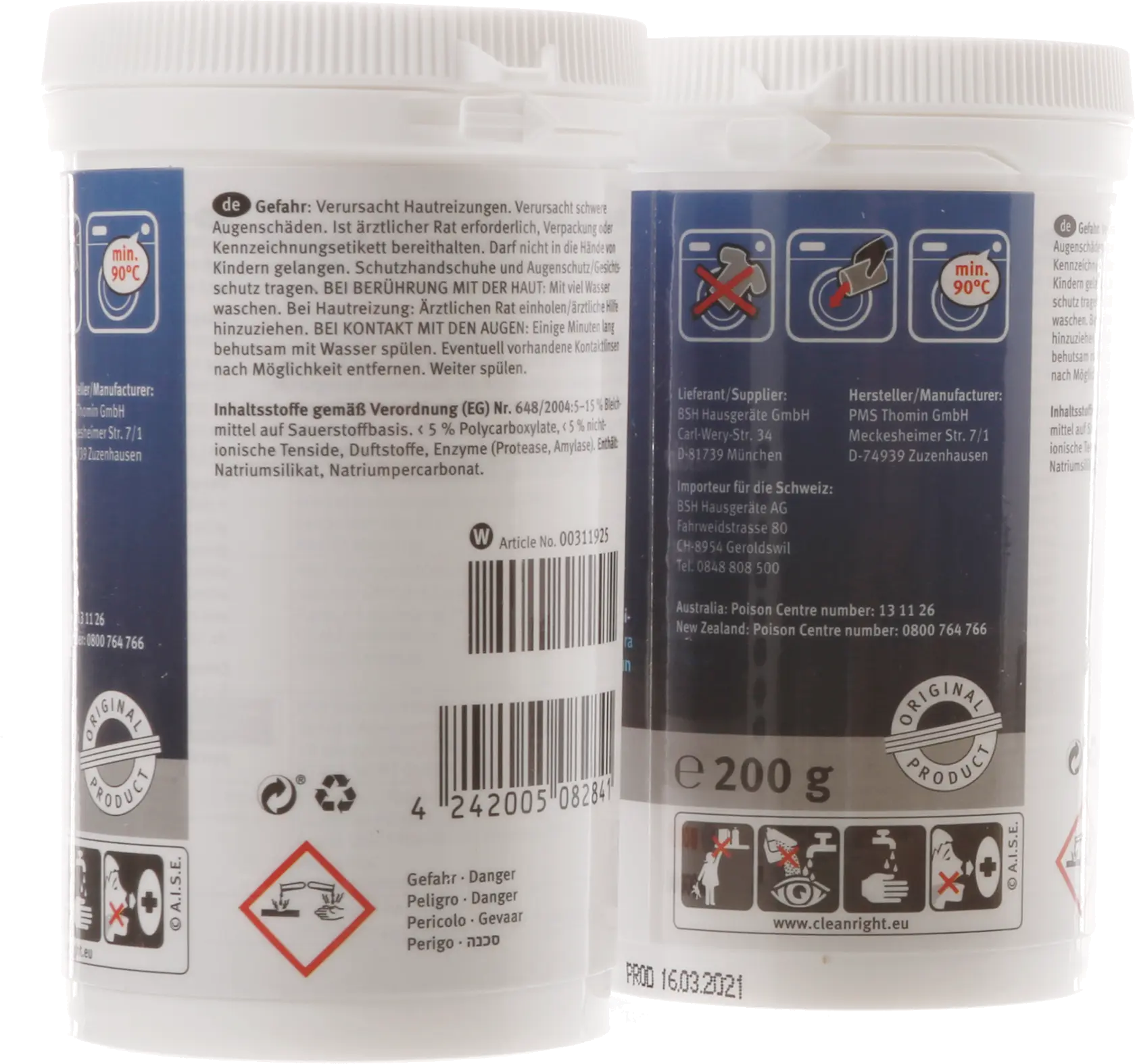 Reiniger voor wasmachines 00312266