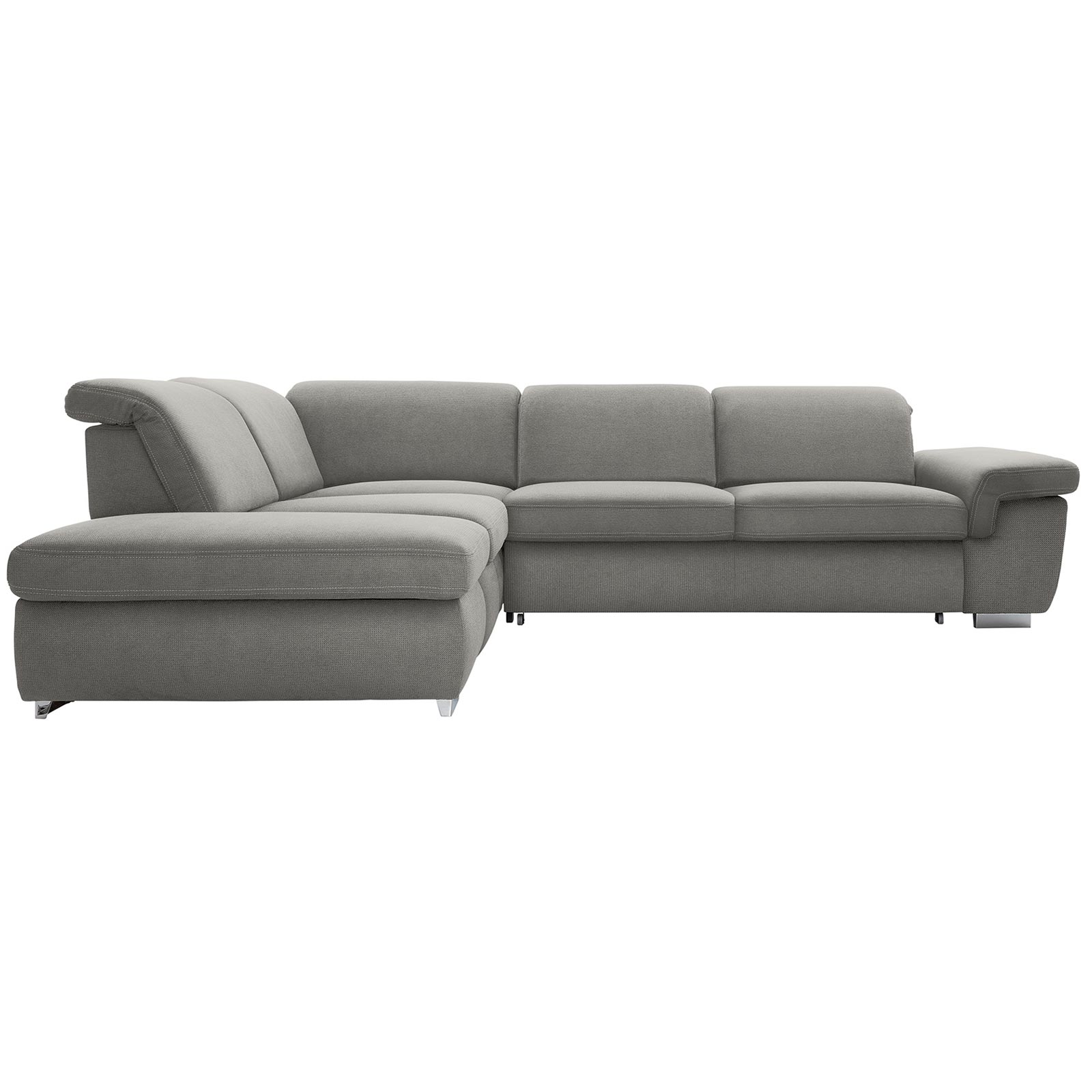 polsterpower Boxspringsofa - Belle silver - Basismodell - Ottomane links