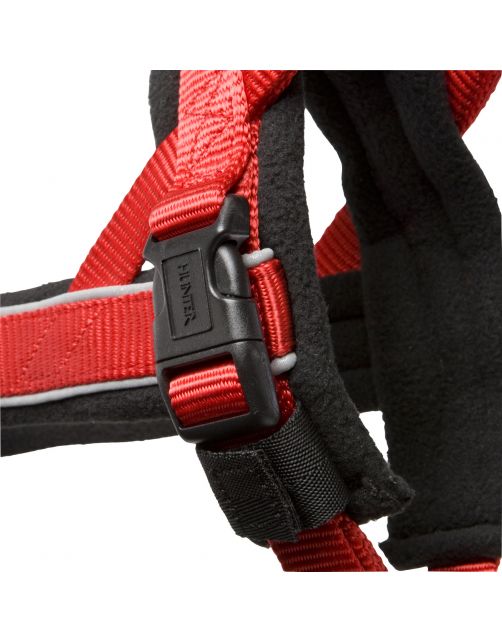 Hunter Harnas Norweger Racing Nylon Rood&Zwart - Hondenharnas