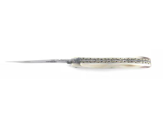 Laguiole Collection 12 cm - Plein Manche - Pointe de Corne Couteau de Poche Forge de Laguiole