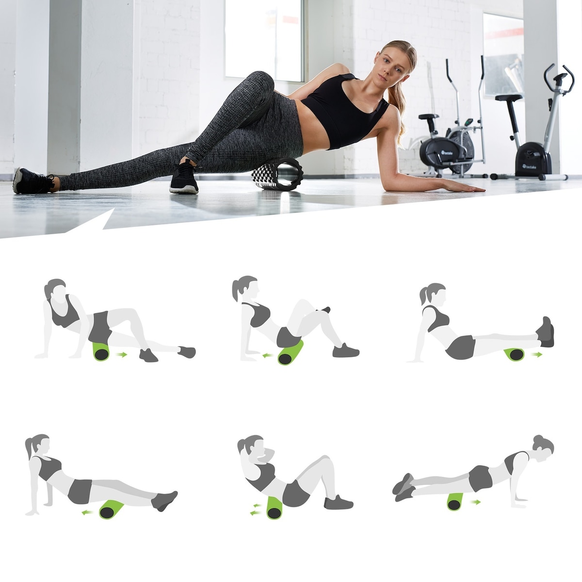 Yoga massasjerulle skumrulle - svart