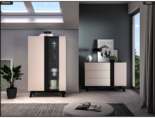 OTITEC - Armoire vitrine - l.95 x h.155 x p.40 cm - freshon
