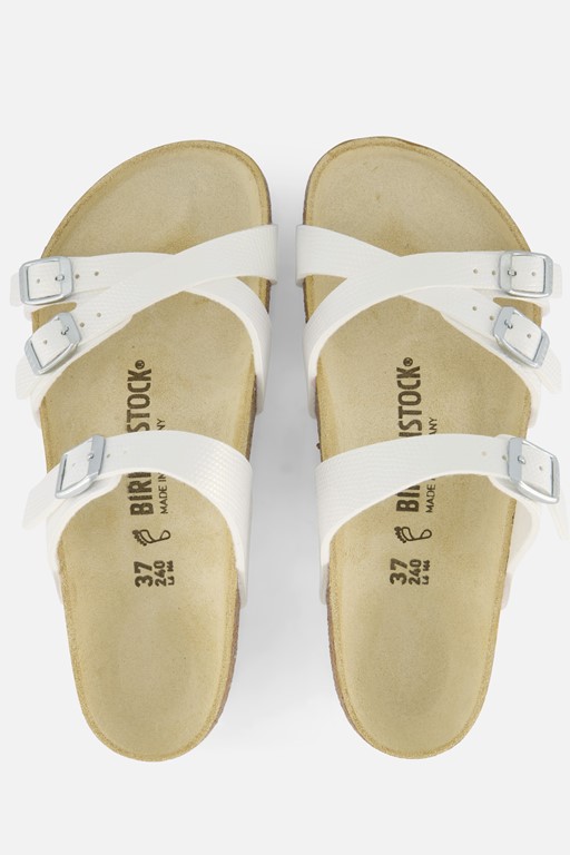 Birkenstock Franca Slippers wit Imitatieleer