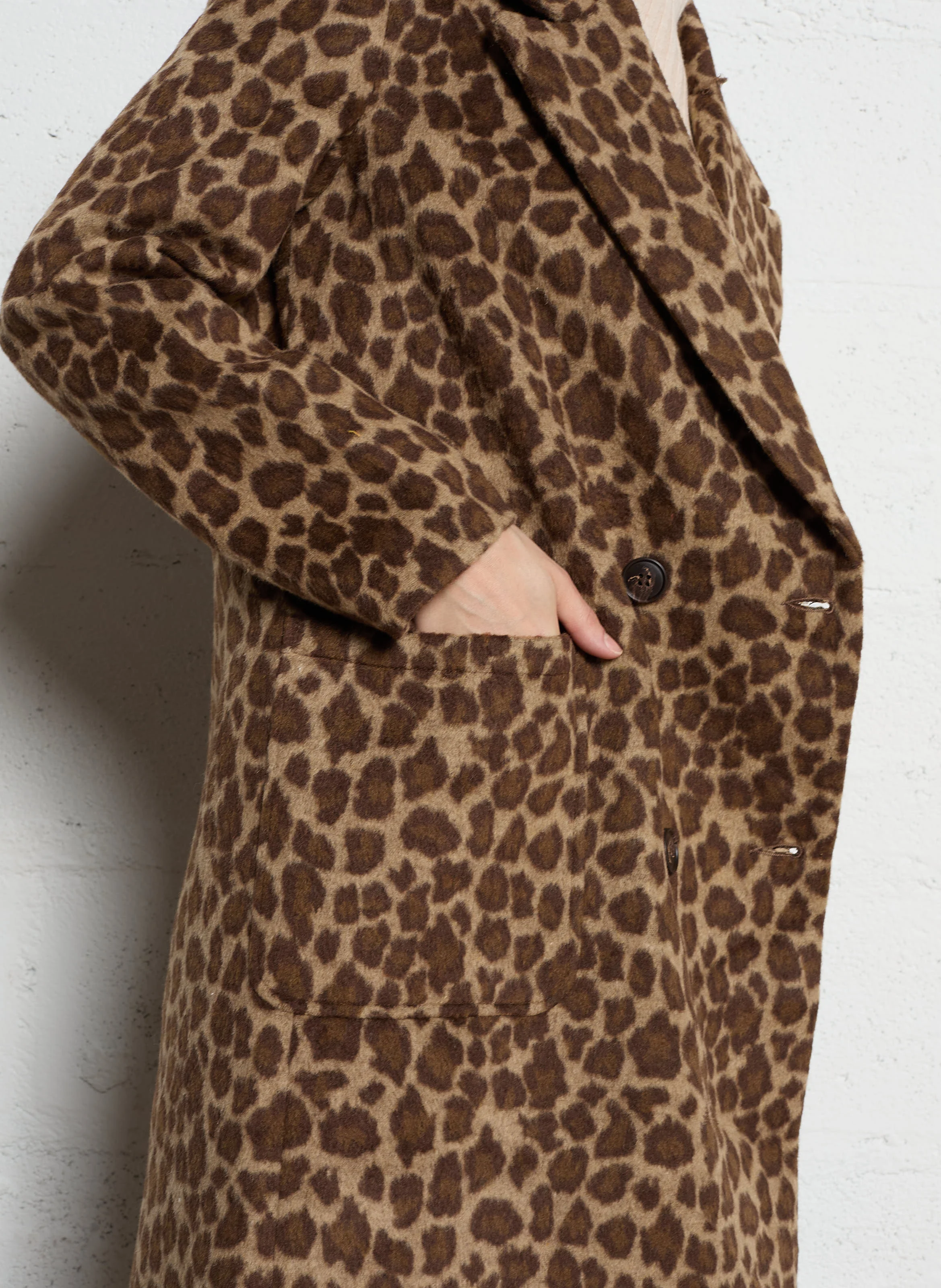 Manteau col tailleur| Marron