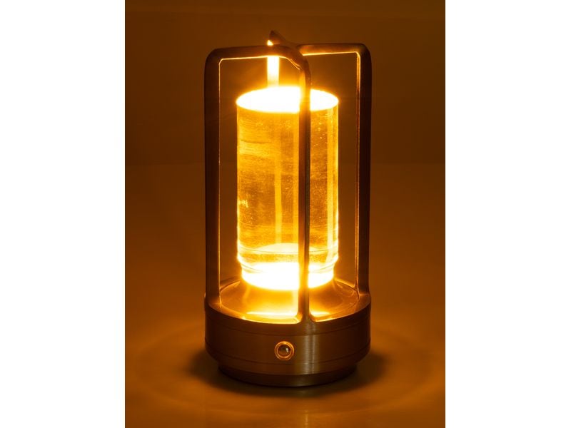 COCON USB-Tischleuchte Laterne, Silber Portable LED-Leuchte