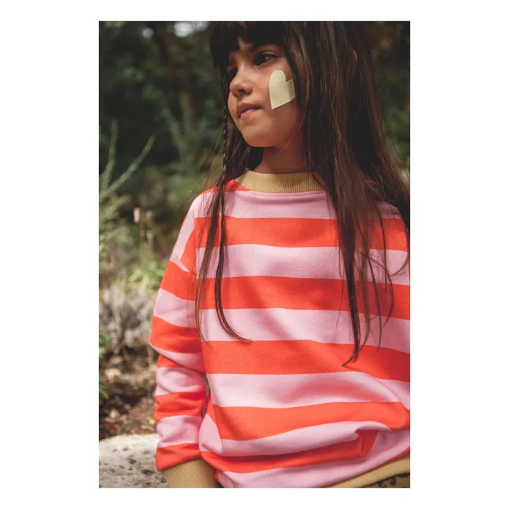 Marlot Paris Sweat Poppy Rayé | Rose bonbon