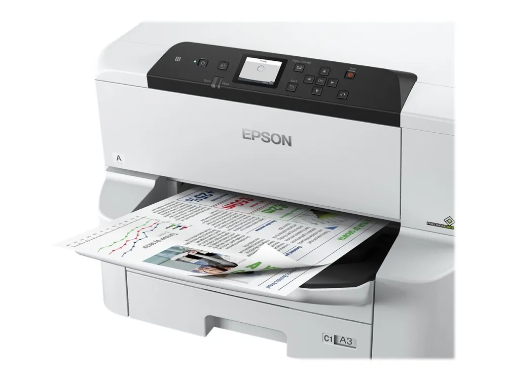 Epson WorkForce Pro WF-C8190DW - Printer - farve - Duplex - blækprinter - A3 - 4800 x 1200 dpi - op til 24 spm (mono) / op til 24 spm (farve) - kapacitet: 335 ark - Gigabit LAN, NFC, USB 3.0, USB 2.0 vært, Wi-Fi(ac)