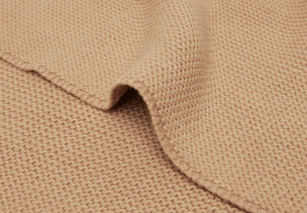 baby ledikantdeken 100x150cm Basic Knit Biscuit